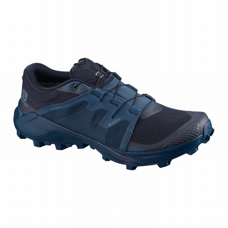 Salomon Israel WILDCROSS GTX - Mens Trail Running Shoes - Navy (ULSN-17685)